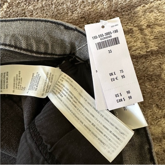 NWT Abercrombie & Fitch Ultra High Rise Ankle Straight Jeans Dark Grey 33/16 - Picture 7 of 8